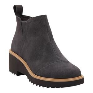TOMS Women's Maude Suede Round Toe Side Zip Booties Gray Size 7